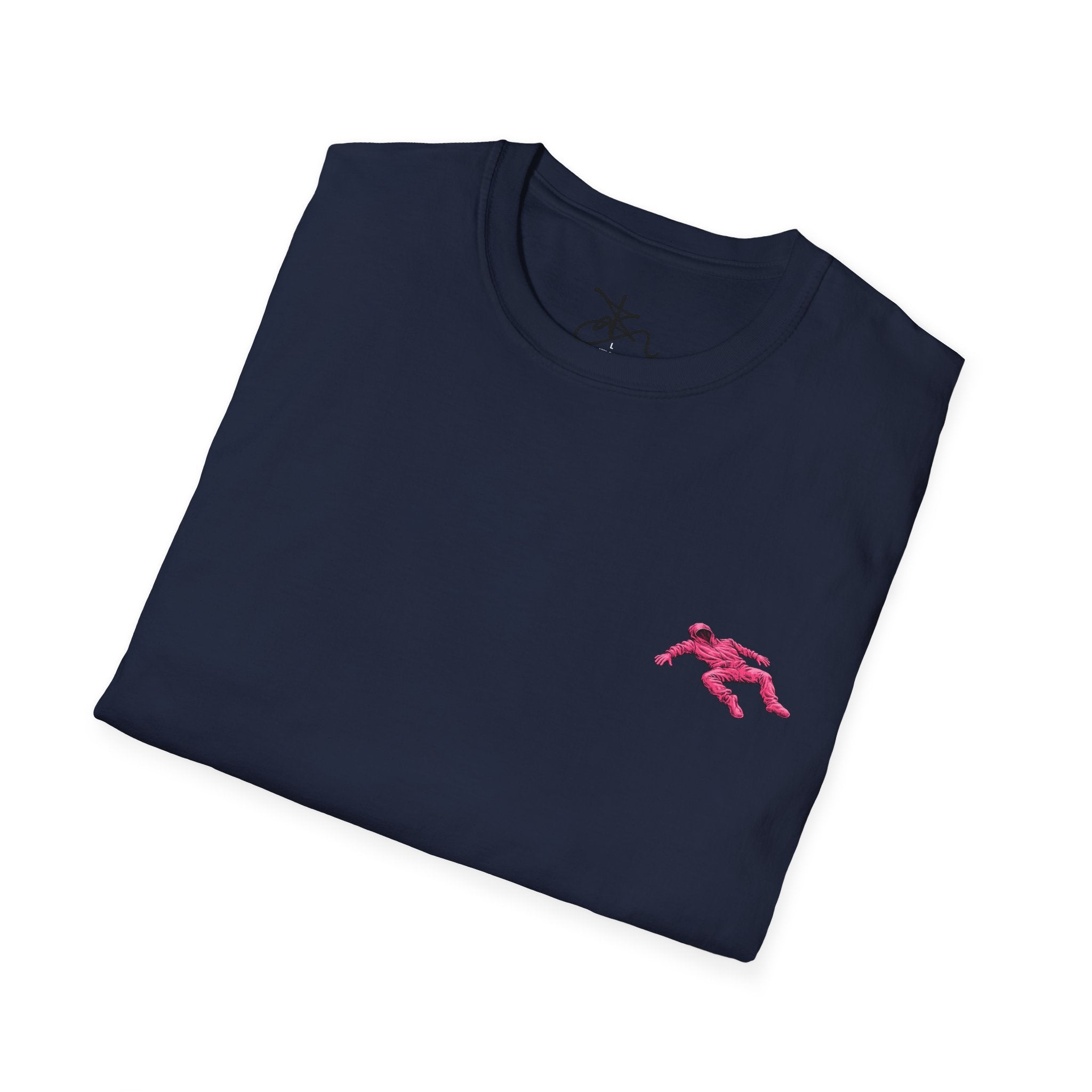 Zima Chest Pink Suit Tee — Minimal Pink Suit T-Shirt
