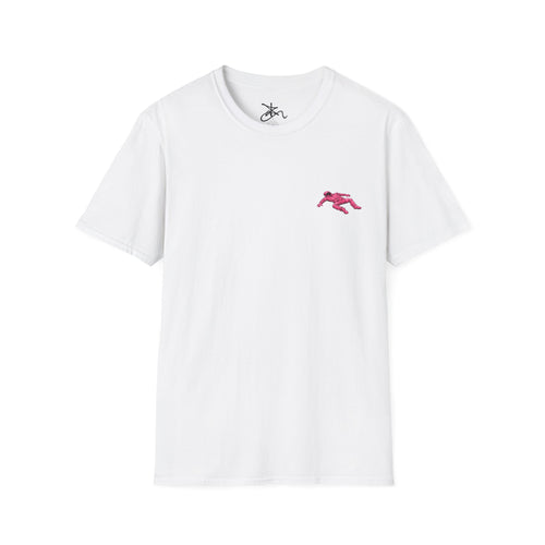 Zima Chest Pink Suit Tee — Minimal Pink Suit T-Shirt