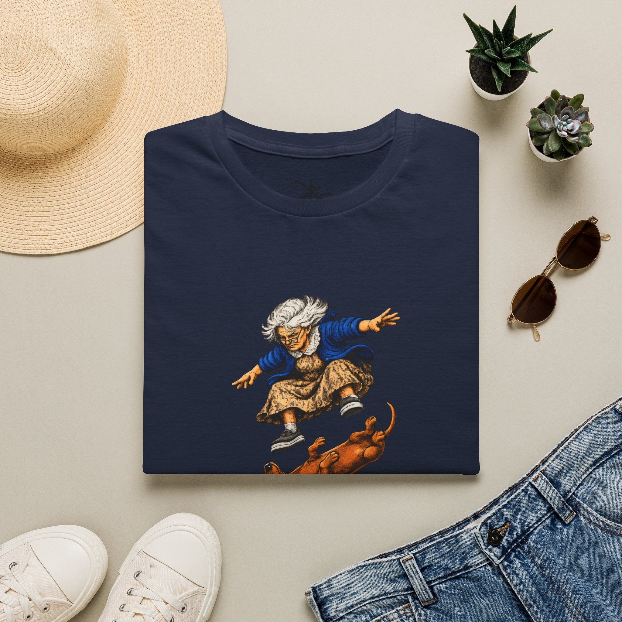 Zima Grandma Skateboard T‑Shirt — Elderly Zima Skateboarding Graphic Tee