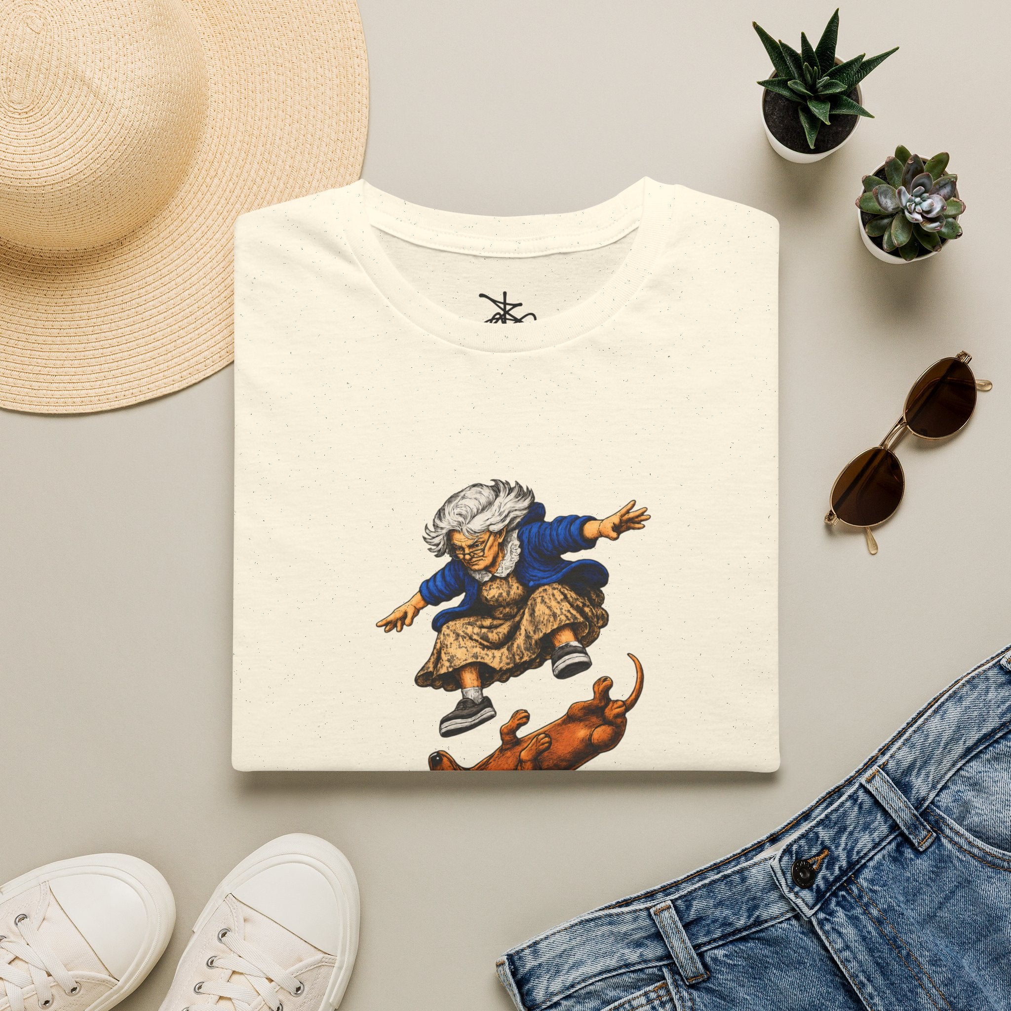 Zima Grandma Skateboard T‑Shirt — Elderly Zima Skateboarding Graphic Tee