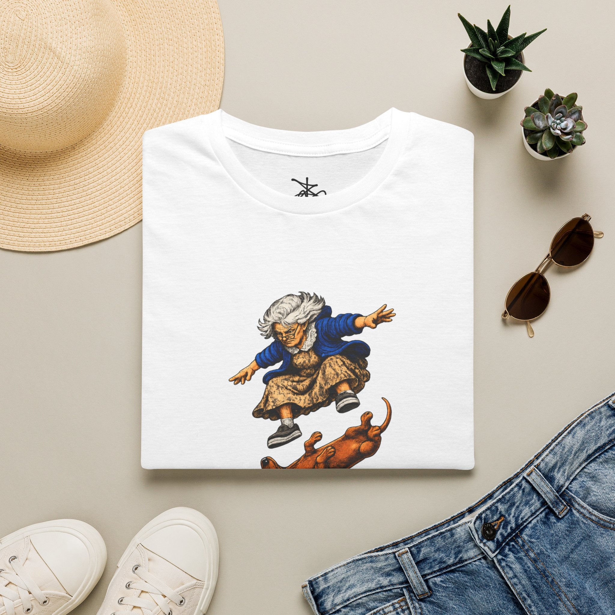 Zima Grandma Skateboard T‑Shirt — Elderly Zima Skateboarding Graphic Tee