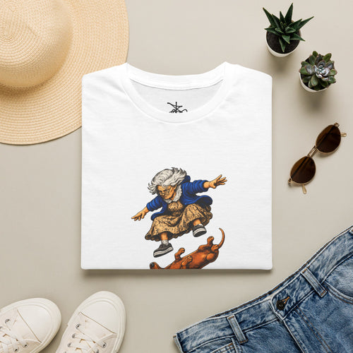 Zima Grandma Skateboard T‑Shirt — Elderly Zima Skateboarding Graphic Tee
