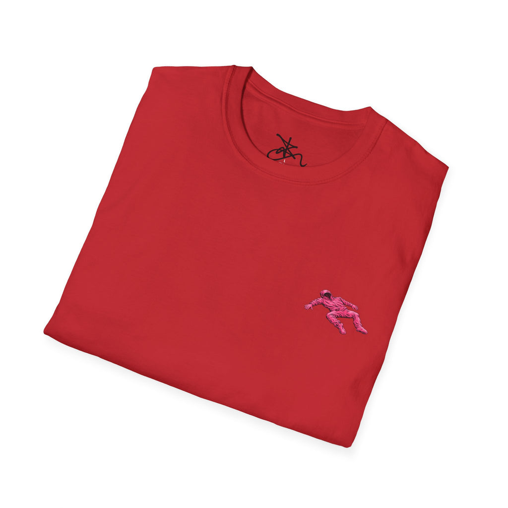 Zima Chest Pink Suit Tee — Minimal Pink Suit T-Shirt