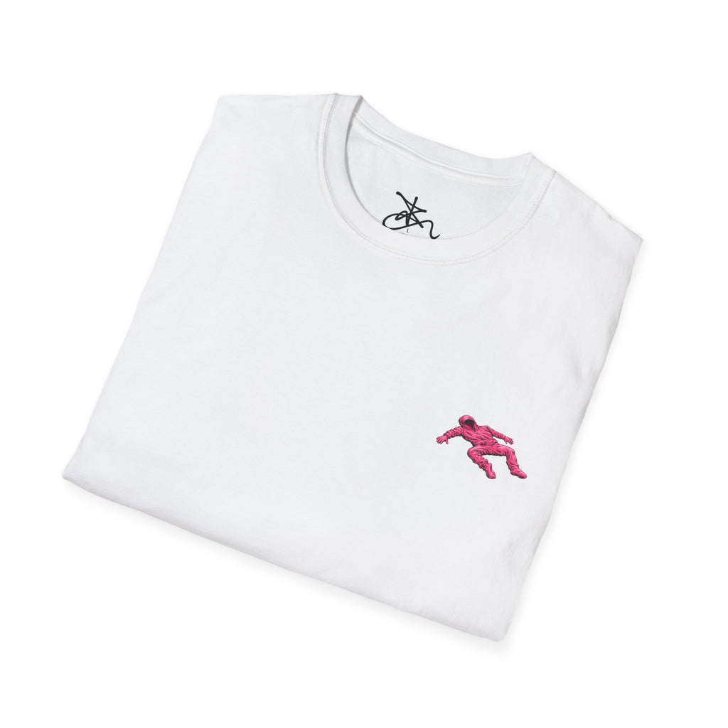 Zima Chest Pink Suit Tee — Minimal Pink Suit T-Shirt