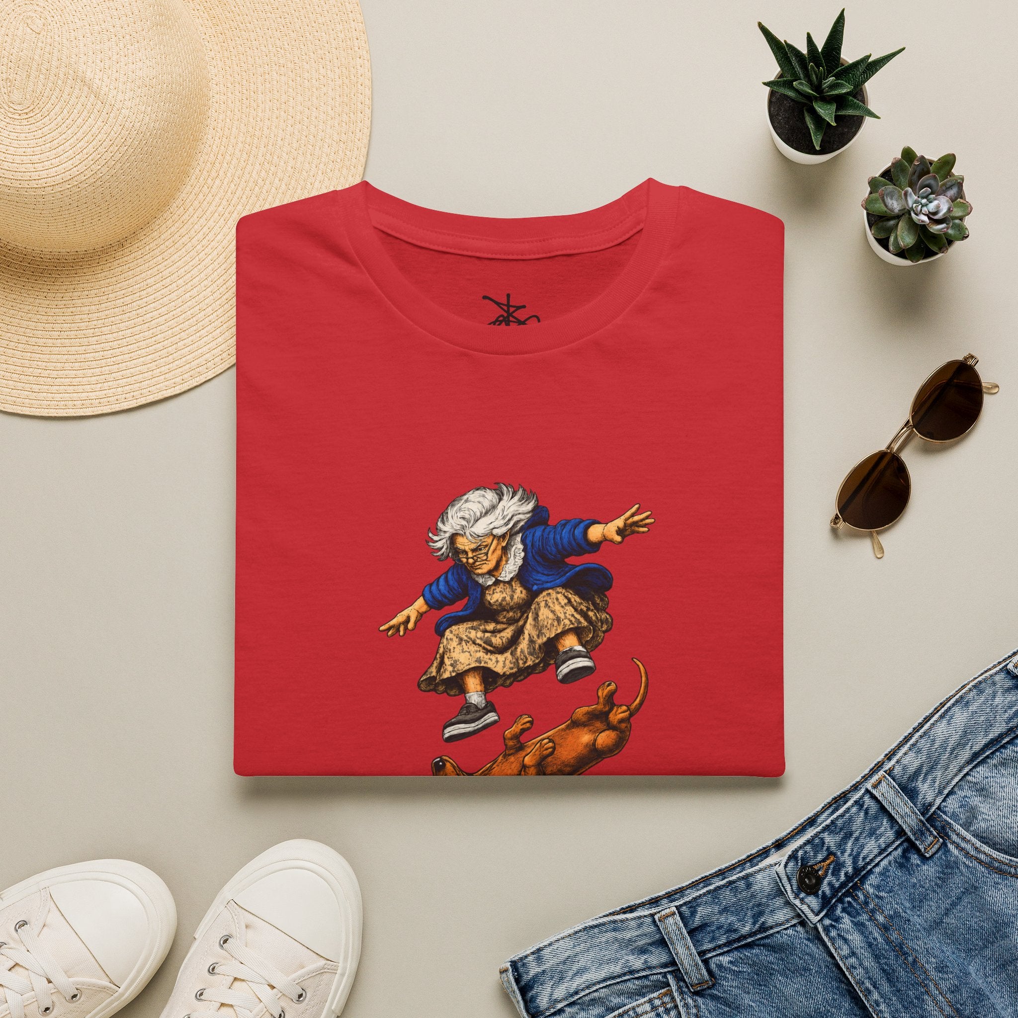 Zima Grandma Skateboard T‑Shirt — Elderly Zima Skateboarding Graphic Tee