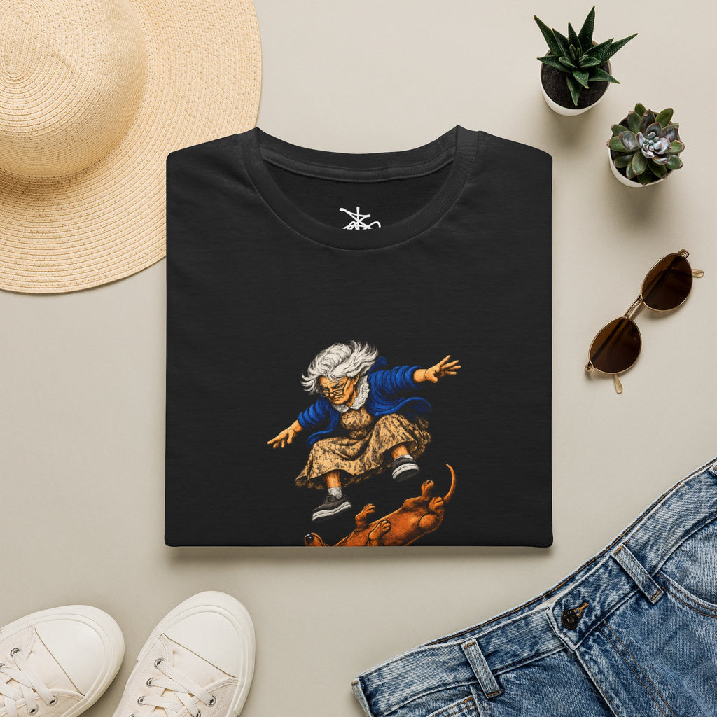 Zima Grandma Skateboard T‑Shirt — Elderly Zima Skateboarding Graphic Tee