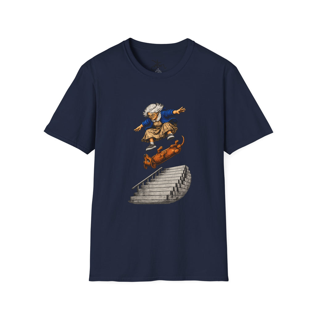 Zima Grandma Skateboard T‑Shirt — Elderly Zima Skateboarding Graphic Tee