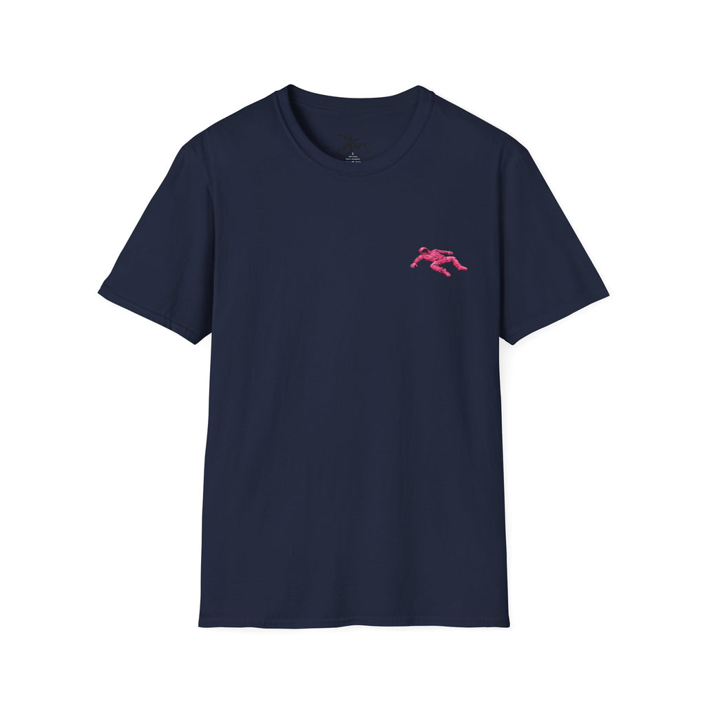 Zima Chest Pink Suit Tee — Minimal Pink Suit T-Shirt